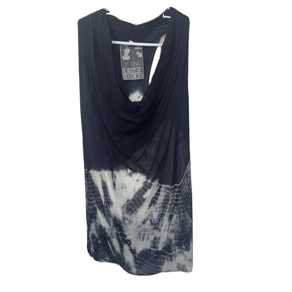 YOUNG Fabulous & Broke Tie Dye Blouse Size Medium Gray & White 1B